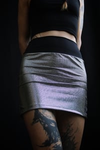 Image 2 of TYRA skirt, silver disco 
