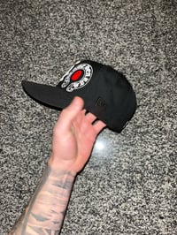 Image 4 of RED BRIM BLACK WHITE SOX CUSTOM FITTED CAP