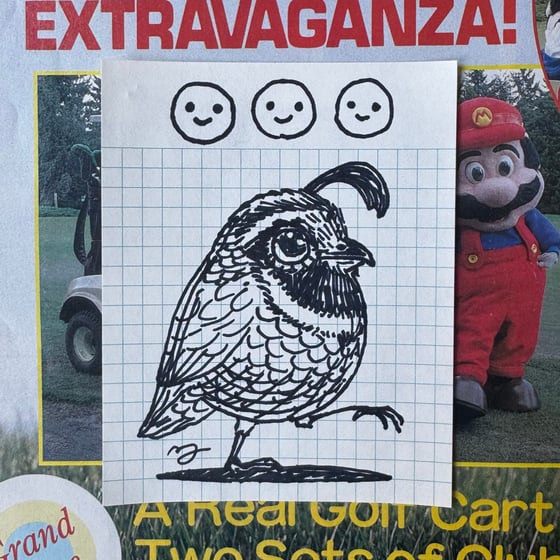 Image of Fat Bird Sharpie Sketch #226