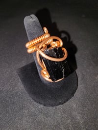 Image 2 of Adjustable Black Tourmaline Ring #5, Taquaral, Brazil