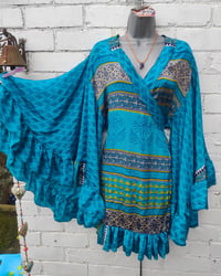 Image 1 of Amara wrap dress -turquoise 