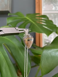 Image 4 of Silver Labradorite Shield Crystal Necklace