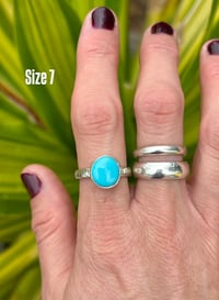 Image 3 of Egyptian Turquoise Stamped Band Rings 