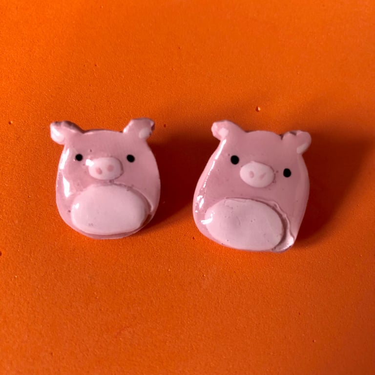 piggy squishmallow earrings