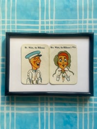 Image 6 of Mr and Mrs, couples cards, from the 'Old Maid' card game c1920s, framed vintage cards