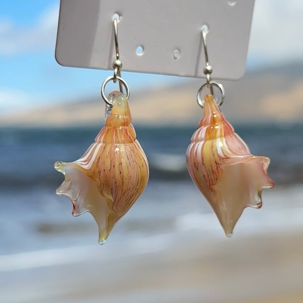 Image of Speckled Bulb Shell Earrings