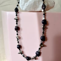Image 3 of Black Skulls, Flowers, Spikes and Hearts One of a Kind Necklace