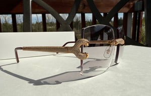 Image of BIG Signature C Decor Cartier Micropaved Wire Sunglasses