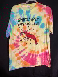 Image 1 of LARGE  Shrimply Irresistible Blacklight Reactive Tie Dye Shirt 4