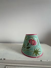 Image 3 of "Pomegranate" - Hand Painted Decorative Fabric Shade for a Table Lamp