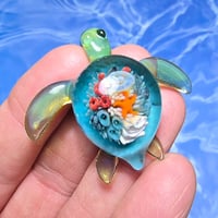 Image 1 of "UNDER THE SEA" CORAL REEF IMPLOSION SEA TURTLE PENDANT MEDIUM 4