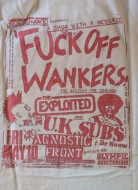 Image 2 of Wankers Exploited, UK subs, Agnostic Front show poster tshirt band tee