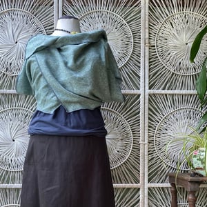 Image of Light Green marle short sleeve wrap vest L-XXL