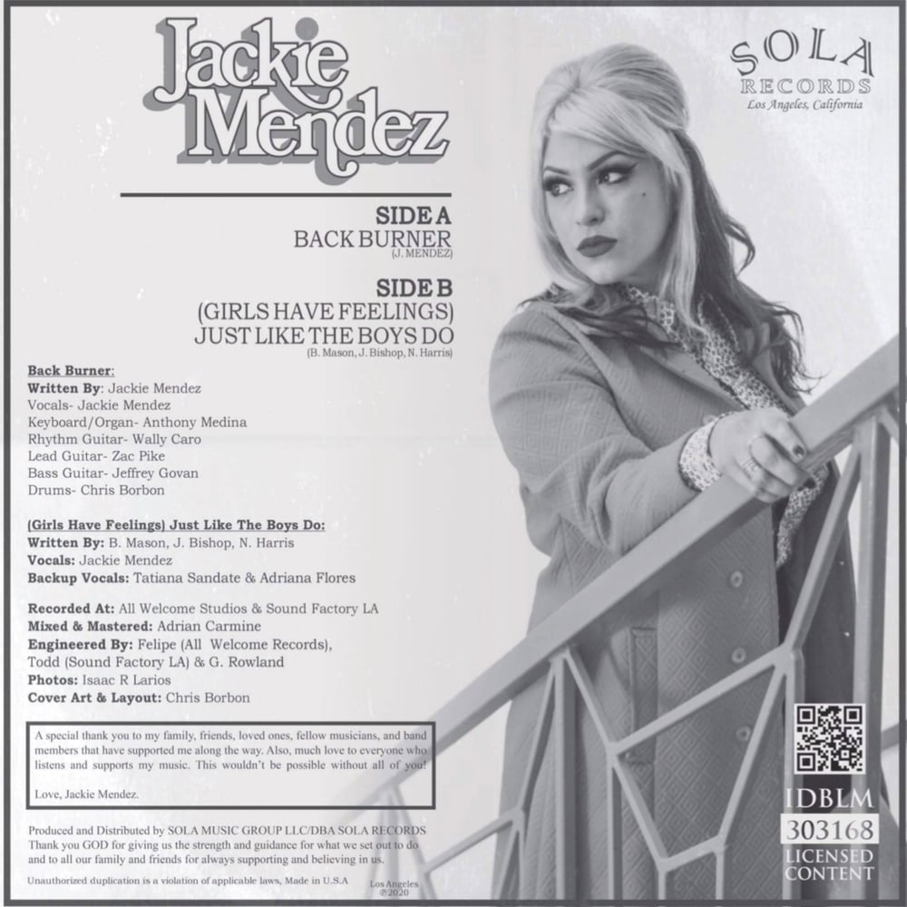 Grammy Consideration Jackie Mendez Autographed Copy