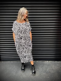 Image 1 of Milano dress with pockets - mixed pattern fabrics