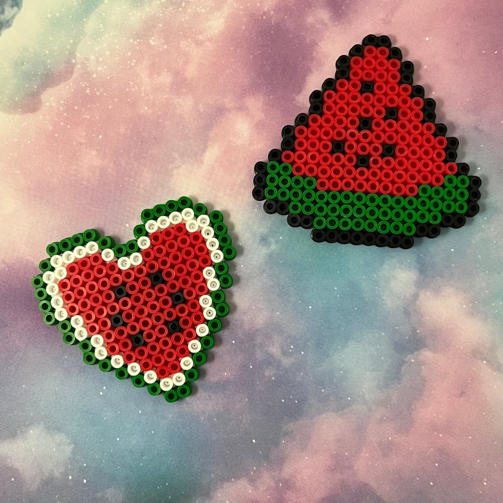 Image of Watermelon Perler Kandi Fridge Locker Magnet