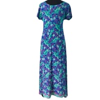 Image 5 of Vintage Tropical Print Rainbow Jo Maui Hawaii Maxi Dress Size Small- Beach Boho