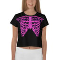 Skelly Crop Tee - Pink Bones