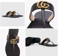 Image 3 of Black Thong Sandals