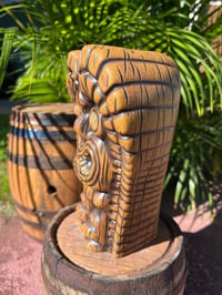 Image 3 of Custom Woodgrain Tiki Loa Tiki Mug - Jungle  Green