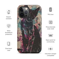 Image 17 of Colorful Watercolor Paint Splatters Black Cat Tough Case for iPhone®