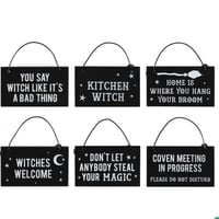Image 2 of Witchy Hanging MDF Mini Signs ( Small Enough For Your Ghosts To Hold)