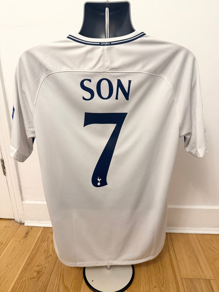 Image of Tottenham Hotspur “SON 7” 2017/18 Home Shirt + UCL patches  (L) 