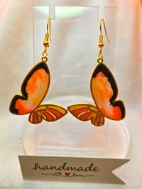 Image 3 of Handcrafted Resin Monarch Butterfly Inspired Earrings 