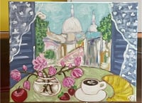 Image 3 of “Spring Montmartre Window”, Fauvist Acrylic on Canvas 