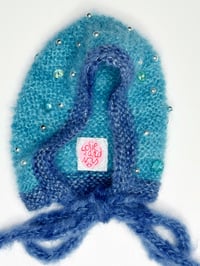 Image 4 of Sofie and Iris Dark Turqoise and Dark Blue Beaded Bonnet