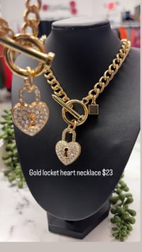 Gold locket heart necklace 