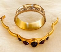 Image 4 of FRENCH 18K GOLD & GARNET BRACELET 