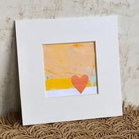 Image 1 of Mini Collage ~ Orange Heart, Apricot, Yellow & White ~ 4x4 Inch Mat 