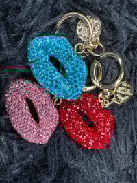 Bedazzled lip key chains