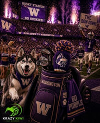 Image 1 of Washington HUSKIES custom Golf Club Cover hand knit logo College football fan  gift
