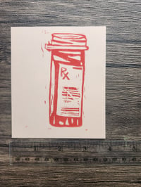 Image 3 of 'rx' - cream & red - one off BLOCKPRINT