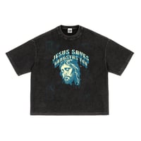 (1 of 5) Jesus Saves Gangstas Too Waffle Texture T-shirt