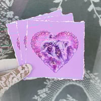 ‘Raccoon Valentine’ Embellished Mini Print