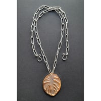 Image 4 of Reversible Silver Monstera Leaf Pendant