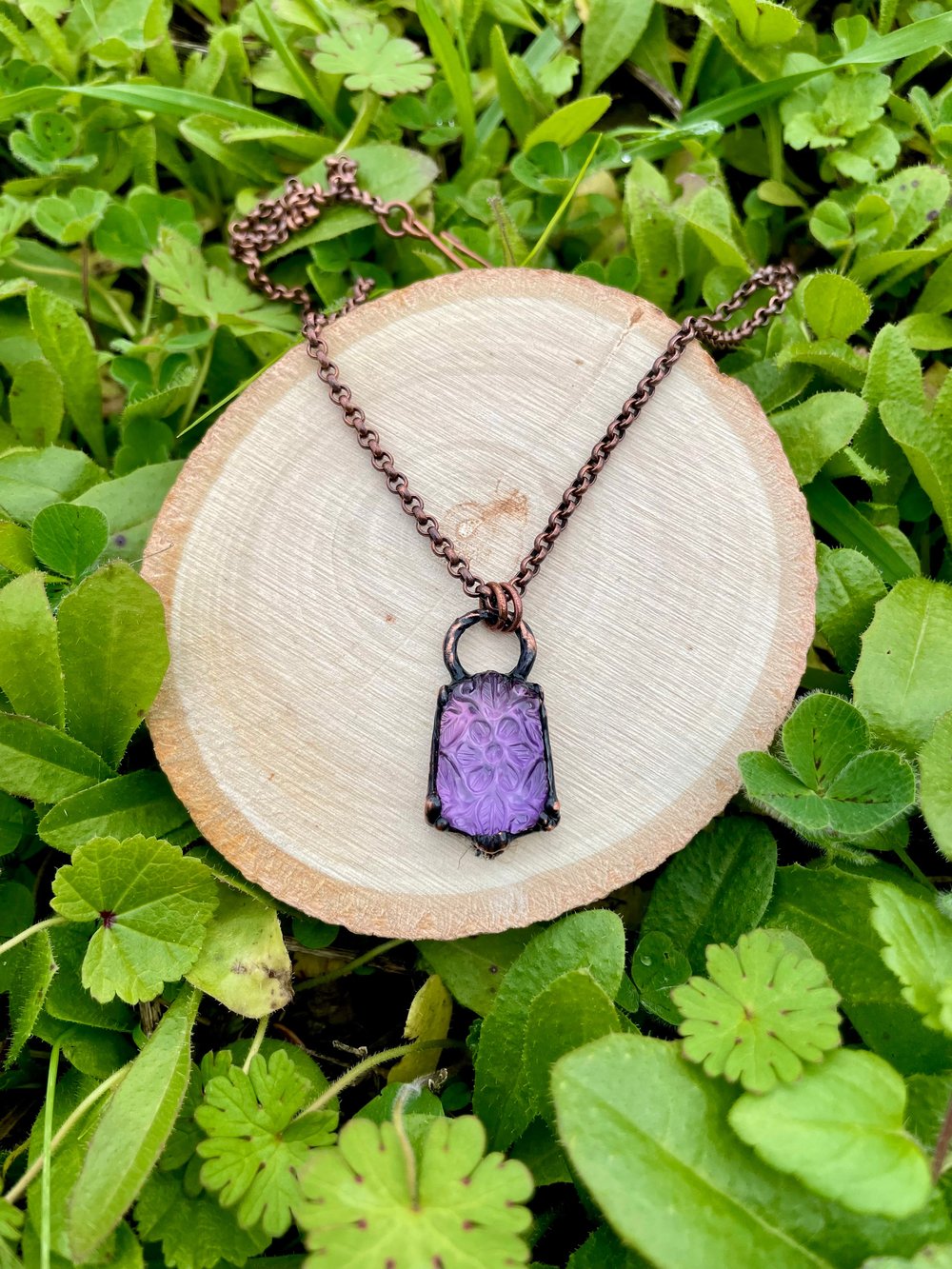 Carved Amethyst Pendant 