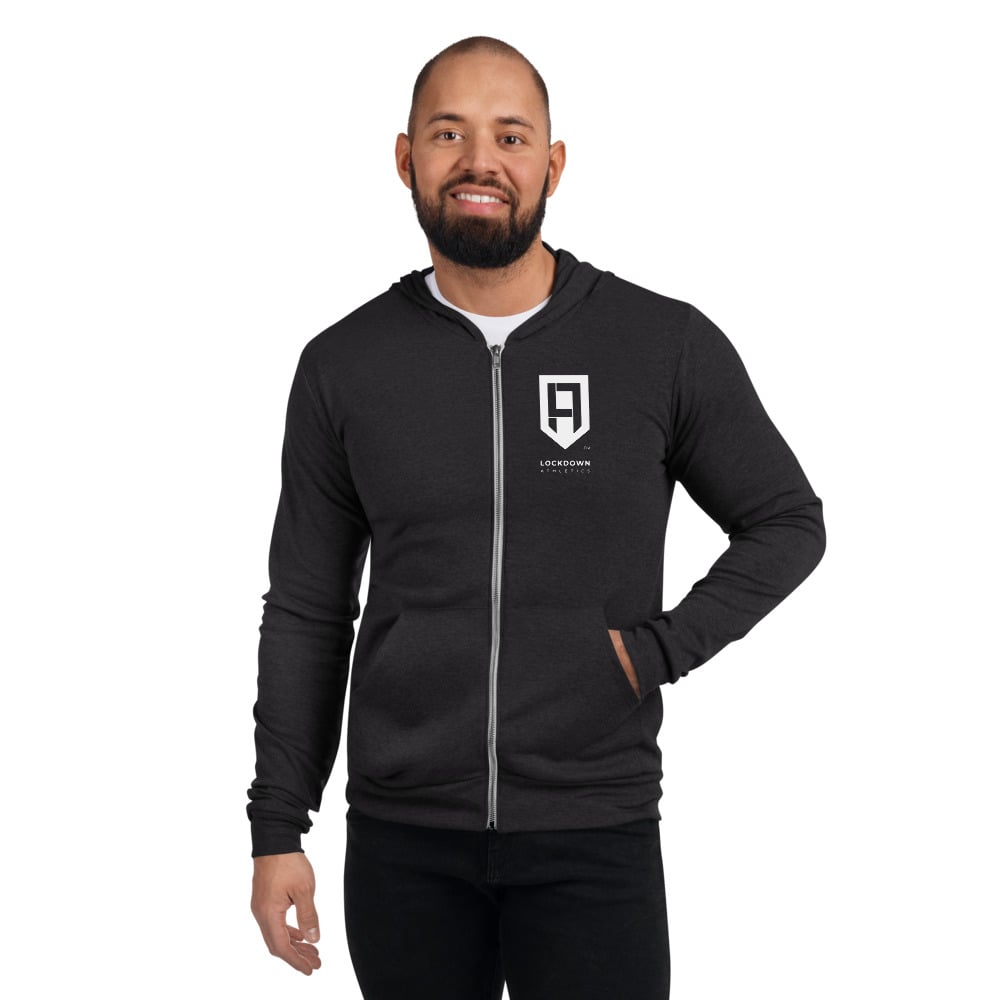 Image of White Shield Lightweight Zip Up Hoodie