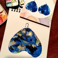 Image 3 of Upcycled Blue-Toned Embossed Earrings