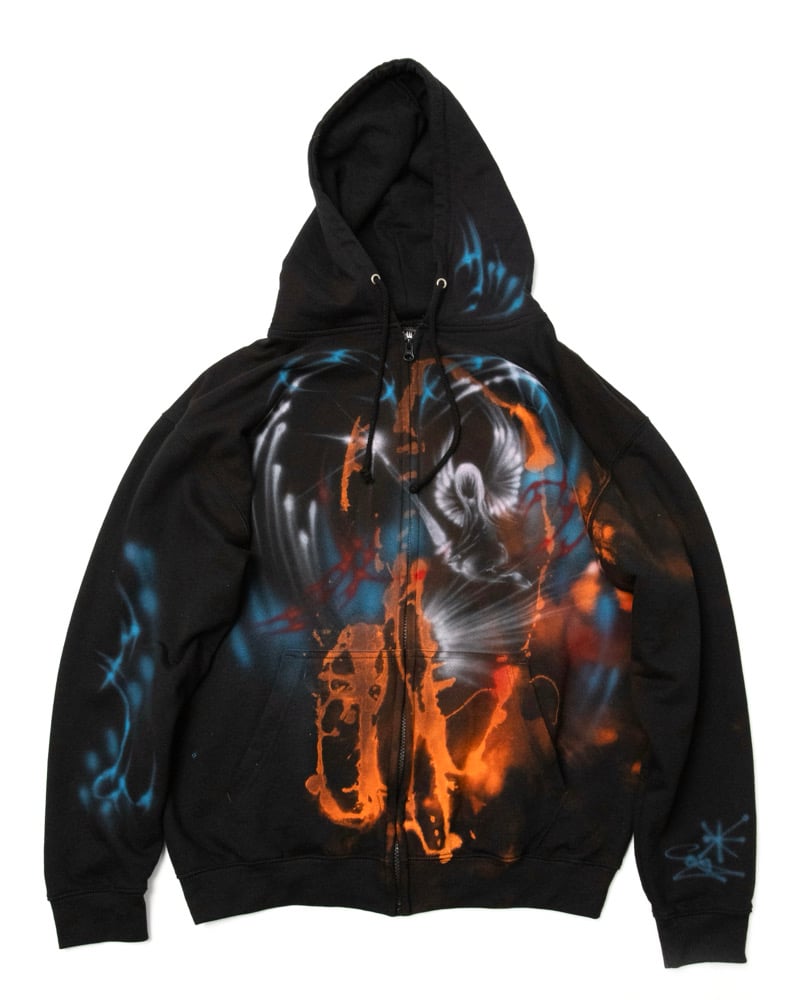 IMPLY — COLD F33T - Angel Fading Zip-Up Hoodie (Black)