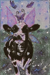 ‘Moo Fairy’ Embellished Art Print