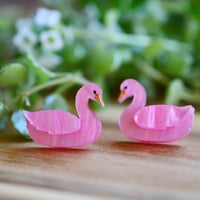 Swan Studs - Pink 
