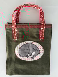 Image 1 of Sleeping Whippet Bag - Green/Red
