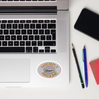 Oval Bubble-free Shrimply logo stickers