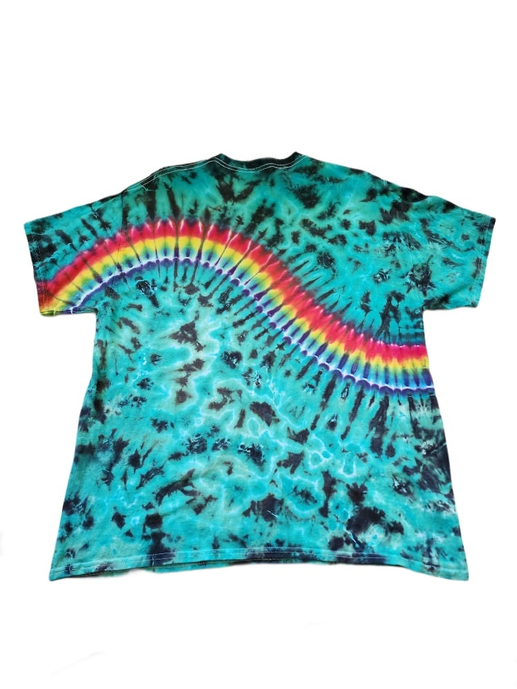 Image of XL green rainbow wiggle unisex tshirt