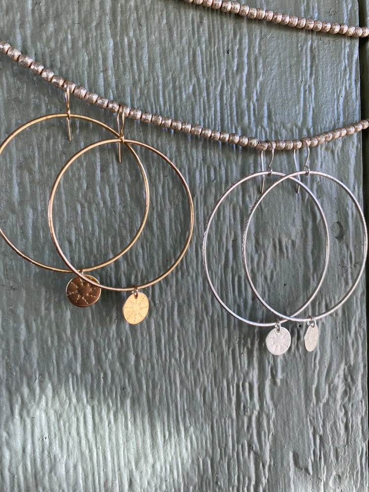 Image of Silver Medallion Hoops