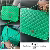 Image 1 of Green 3in1 handle bag•crossbody•bookbag